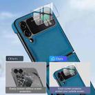 For Samsung Galaxy Z Flip4 Folding Rotation Holder MagSafe Film Integrated Leather Phone Case(Blue) - 3