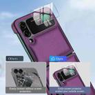 For Samsung Galaxy Z Flip4 Folding Rotation Holder MagSafe Film Integrated Leather Phone Case(Dark Purple) - 3