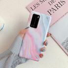 For Huawei P40 Laser Marble Pattern TPU Protective Case(Pink Floating Cloud) - 1
