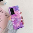 For Huawei P40 Laser Marble Pattern TPU Protective Case(Purple Marble) - 1