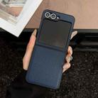 For Samsung Galaxy Z Flip6 Litchi Texture Folding Back Cover Phone Case(Blue) - 1