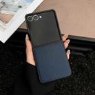 For Samsung Galaxy Z Flip5 Litchi Texture Folding Back Cover Phone Case(Blue) - 1
