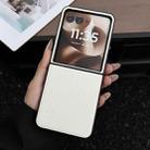 For Motorola Razr 50 Ultra Litchi Texture Folding Back Cover Phone Case(White) - 1