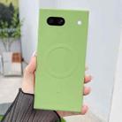 For Google Pixel 7a Solid Color Liquid Silicone MagSafe Magnetic Phone Case(Matcha Green) - 1