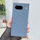 For Google Pixel 8a Solid Color Liquid Silicone MagSafe Magnetic Phone Case(Lavender Grey) - 1