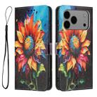 For iPhone 17 Pro Max Color Drawing Pattern Leather Phone Case(Sunflower) - 3