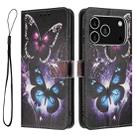 For iPhone 17 Pro Color Drawing Pattern Leather Phone Case(Two Butterflies) - 3