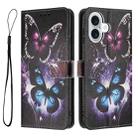For iPhone 17 Color Drawing Pattern Leather Phone Case(Two Butterflies) - 3