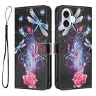 For iPhone 17 Color Drawing Pattern Leather Phone Case(Dragonfly) - 3