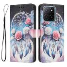 For Honor X6c 4G Color Drawing Pattern Leather Phone Case(Flower Wind Chime) - 3