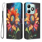 For itel A90 Color Drawing Pattern Leather Phone Case(Sunflower) - 3