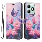 For itel A90 Color Drawing Pattern Leather Phone Case(Pink Butterfly) - 3