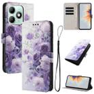 For itel A90 Color Drawing Pattern Leather Phone Case(Purple Rose) - 1
