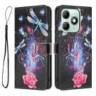 For itel A90 Color Drawing Pattern Leather Phone Case(Dragonfly) - 3