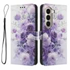 For itel A95 5G Color Drawing Pattern Leather Phone Case(Purple Rose) - 3