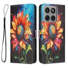For Motorola Edge 60 Pro Color Drawing Pattern Leather Phone Case(Sunflower) - 3