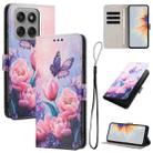 For Motorola Edge 60 Pro Color Drawing Pattern Leather Phone Case(Pink Butterfly) - 1