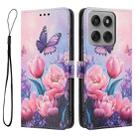 For Motorola Edge 60 Pro Color Drawing Pattern Leather Phone Case(Pink Butterfly) - 3