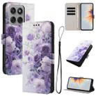 For Motorola Edge 60 Pro Color Drawing Pattern Leather Phone Case(Purple Rose) - 1