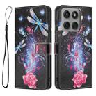 For Motorola Edge 60 Pro Color Drawing Pattern Leather Phone Case(Dragonfly) - 3