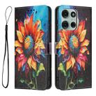 For Motorola Moto G56 5G Color Drawing Pattern Leather Phone Case(Sunflower) - 3