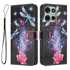For Motorola Moto G86 5G Color Drawing Pattern Leather Phone Case(Dragonfly) - 3