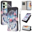 For OPPO Reno14 Pro 5G Global Color Drawing Pattern Leather Phone Case(Flower Wind Chime) - 1
