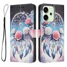 For OPPO Reno14 Pro 5G Global Color Drawing Pattern Leather Phone Case(Flower Wind Chime) - 3