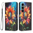 For Samsung Galaxy S25 FE 5G Color Drawing Pattern Leather Phone Case(Sunflower) - 3