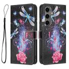 For Samsung Galaxy S25 FE 5G Color Drawing Pattern Leather Phone Case(Dragonfly) - 3