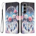 For Samsung Galaxy S25 FE 5G Color Drawing Pattern Leather Phone Case(Flower Wind Chime) - 3