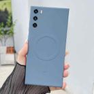 For Huawei P40 Solid Color Liquid Silicone MagSafe Magnetic Phone Case(Lavender Grey) - 1