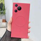 For Huawei Pura 70 Solid Color Liquid Silicone MagSafe Magnetic Phone Case(Camellia Red) - 1