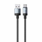WK WDC-97 Kingkong Ruike Series Braided Charging Data Cable, USB to USB-C / Type-C Port, Length: 1m(Black) - 1