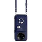 For Realme 14 Pro+ Organ Card Bag Ring Holder Phone Case with Long Lanyard(Blue) - 2