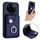 For Realme 14 Pro+ Organ Card Bag Ring Holder Phone Case with Long Lanyard(Blue) - 3
