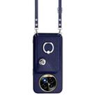 For Realme 13 Pro / 13 Pro+ 5G Organ Card Bag Ring Holder Phone Case with Long Lanyard(Blue) - 2