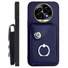 For Realme 13 Pro / 13 Pro+ 5G Organ Card Bag Ring Holder Phone Case with Long Lanyard(Blue) - 3