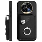 For Realme 13 Pro / 13 Pro+ 5G Organ Card Bag Ring Holder Phone Case with Long Lanyard(Black) - 3