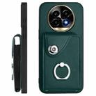 For Realme 13 Pro / 13 Pro+ 5G Organ Card Bag Ring Holder Phone Case with Long Lanyard(Green) - 3