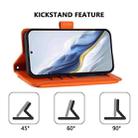 For Motorola Moto G56 5G Butterfly Love Flower Multi-card Zipper Wallet Leather Phone Case(Orange) - 3