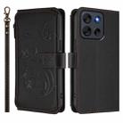 For Motorola Moto G56 5G Butterfly Love Flower Multi-card Zipper Wallet Leather Phone Case(Black) - 2