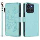 For Motorola Moto G56 5G Butterfly Love Flower Multi-card Zipper Wallet Leather Phone Case(Mint Green) - 2