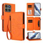 For Motorola Edge 60 Pro Butterfly Love Flower Multi-card Zipper Wallet Leather Phone Case(Orange) - 1