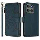 For Motorola Edge 60 Pro Butterfly Love Flower Multi-card Zipper Wallet Leather Phone Case(Dark Green) - 2