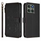 For Motorola Edge 60 Pro Butterfly Love Flower Multi-card Zipper Wallet Leather Phone Case(Black) - 2