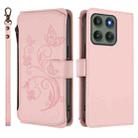 For Motorola Edge 60 Pro Butterfly Love Flower Multi-card Zipper Wallet Leather Phone Case(Pink) - 2
