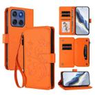 For Motorola Edge 60 Fusion 5G Butterfly Love Flower Multi-card Zipper Wallet Leather Phone Case(Orange) - 1
