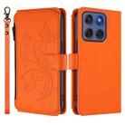For Motorola Edge 60 Fusion 5G Butterfly Love Flower Multi-card Zipper Wallet Leather Phone Case(Orange) - 2