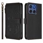 For Motorola Edge 60 Fusion 5G Butterfly Love Flower Multi-card Zipper Wallet Leather Phone Case(Black) - 2